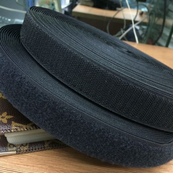 Non-adhesive ordinary sewing Velcro/buckle tape in black and white - 图片 4